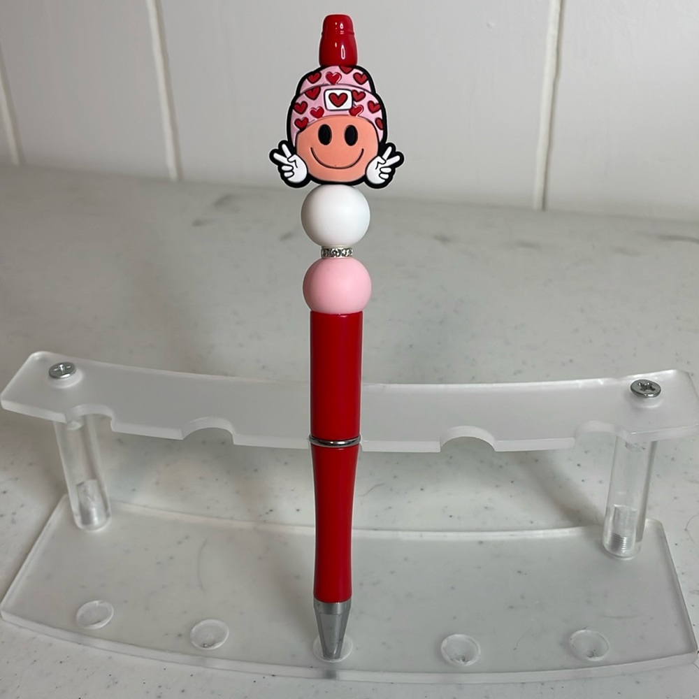 Smily Face Heart Hat Pen